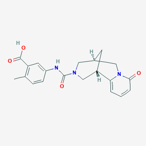 molecular formula C20H21N3O4 B7950604 2-methyl-5-((1R,5R)-8-oxo-2,3,4,5,6,8-hexahydro-1H-1,5-methanopyrido[1,2-a][1,5]diazocine-3-carboxamido)benzoic acid 