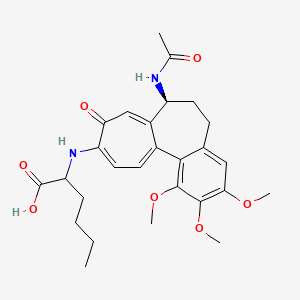 2-(((S)-7-acetamido-1,2,3-trimethoxy-9-oxo-5,6,7,9-tetrahydrobenzo[a]heptalen-10-yl)amino)hexanoic acid