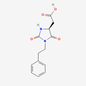molecular formula C13H14N2O4 B7950642 (S)-2-(2,5-dioxo-1-phenethylimidazolidin-4-yl)acetic acid CAS No. 1573548-10-3