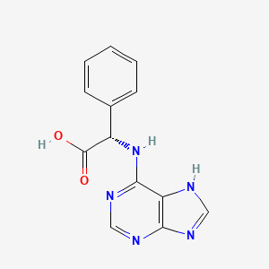 molecular formula C13H11N5O2 B7950665 (S)-2-((9H-purin-6-yl)amino)-2-phenylacetic acid 