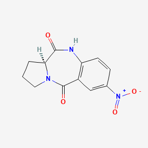 molecular formula C12H11N3O4 B7950679 (S)-(+)-1,2,3,11a-tetrahydro-7-nitro-5H-pyrrolo[2,1-c][1,4]benzodiazepine-5,11(10H)-dione 
