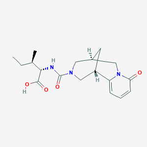 molecular formula C18H25N3O4 B7950686 (2S,3R)-3-methyl-2-[[(1S,9S)-6-oxo-7,11-diazatricyclo[7.3.1.02,7]trideca-2,4-diene-11-carbonyl]amino]pentanoic acid 