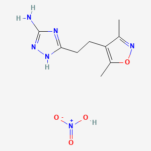 molecular formula C9H14N6O4 B7950695 5-(2-(3,5-dimethylisoxazol-4-yl)ethyl)-1H-1,2,4-triazol-3-amine nitrate 
