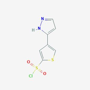 molecular formula C7H5ClN2O2S2 B7950701 4-(1H-pyrazol-5-yl)thiophene-2-sulfonyl chloride 