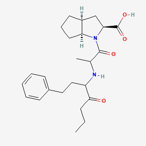 molecular formula C24H34N2O4 B7950718 (2S,3aS,6aS)-1-{2-[(4-oxo-1-phenylheptan-3-yl)amino]propanoyl}octahydrocyclopenta[b]pyrrole-2-carboxylic acid (non-preferred name) 