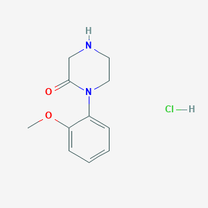 molecular formula C11H15ClN2O2 B7950725 1-(2-Methoxyphenyl)piperazin-2-one hydrochloride 
