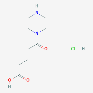 molecular formula C9H17ClN2O3 B7950745 5-Oxo-5-piperazin-1-ylpentanoic acid;hydrochloride 