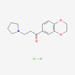 molecular formula C15H20ClNO3 B7950769 1-(2,3-Dihydro-1,4-benzodioxin-6-yl)-3-pyrrolidin-1-ylpropan-1-one;hydrochloride 