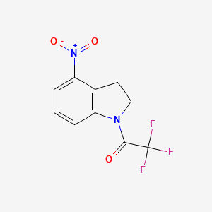 molecular formula C10H7F3N2O3 B7950776 2,2,2-trifluoro-1-(4-nitro-2,3-dihydro-1H-indol-1-yl)ethan-1-one 