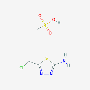 molecular formula C4H8ClN3O3S2 B7950809 5-(Chloromethyl)-1,3,4-thiadiazol-2-amine;methanesulfonic acid 