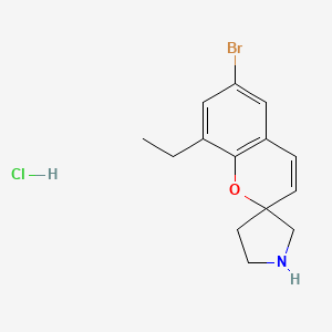 molecular formula C14H17BrClNO B7950869 6-Bromo-8-ethylspiro[chromene-2,3'-pyrrolidine];hydrochloride 