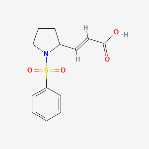 molecular formula C13H15NO4S B7950880 (E)-3-[1-(benzenesulfonyl)pyrrolidin-2-yl]prop-2-enoic acid 