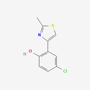 molecular formula C10H8ClNOS B7950895 4-Chloro-2-(2-methylthiazol-4-yl)phenol 