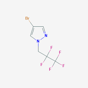 molecular formula C6H4BrF5N2 B7950901 4-Bromo-1-(2,2,3,3,3-pentafluoropropyl)-1H-pyrazole 