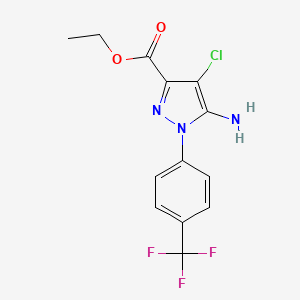 molecular formula C13H11ClF3N3O2 B7950912 Ethyl 5-amino-4-chloro-1-[4-(trifluoromethyl)phenyl]pyrazole-3-carboxylate 