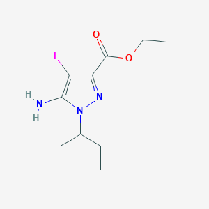 molecular formula C10H16IN3O2 B7950931 Ethyl 5-amino-4-iodo-1-sec-butylpyrazole-3-carboxylate 