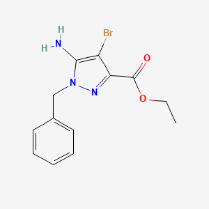 molecular formula C13H14BrN3O2 B7950934 Ethyl 5-amino-1-benzyl-4-bromo-pyrazole-3-carboxylate 