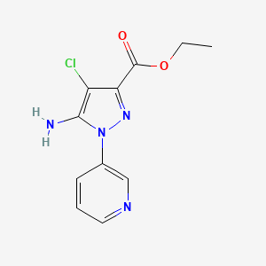 molecular formula C11H11ClN4O2 B7951014 Ethyl 5-amino-4-chloro-1-(3-pyridyl)pyrazole-3-carboxylate 