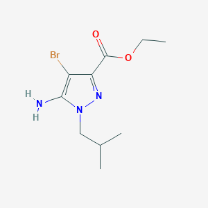 molecular formula C10H16BrN3O2 B7951036 Ethyl 5-amino-4-bromo-1-isobutylpyrazole-3-carboxylate 