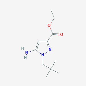 molecular formula C11H19N3O2 B7951037 Ethyl 5-amino-1-(2,2-dimethylpropyl)pyrazole-3-carboxylate 