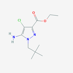 molecular formula C11H18ClN3O2 B7951039 Ethyl 5-amino-4-chloro-1-(2,2-dimethylpropyl)pyrazole-3-carboxylate 