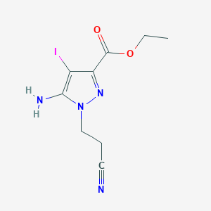 Ethyl 5-amino-1-(2-cyanoethyl)-4-iodo-pyrazole-3-carboxylate