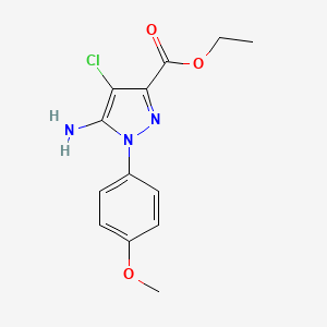 molecular formula C13H14ClN3O3 B7951055 Ethyl 5-amino-4-chloro-1-(4-methoxyphenyl)pyrazole-3-carboxylate 