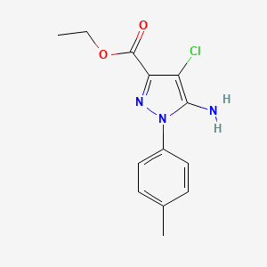 molecular formula C13H14ClN3O2 B7951057 Ethyl 5-amino-4-chloro-1-(p-tolyl)pyrazole-3-carboxylate 