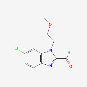molecular formula C11H11ClN2O2 B7951076 6-Chloro-1-(2-methoxyethyl)-1H-benzo[d]imidazole-2-carbaldehyde 