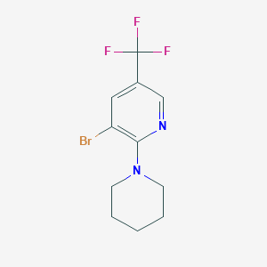 molecular formula C11H12BrF3N2 B7951096 3-Bromo-2-(piperidin-1-yl)-5-(trifluoromethyl)pyridine 