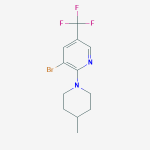 molecular formula C12H14BrF3N2 B7951102 3-Bromo-2-(4-methylpiperidin-1-yl)-5-(trifluoromethyl)pyridine 