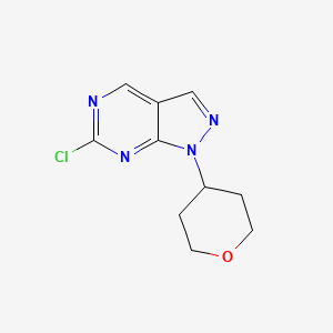 molecular formula C10H11ClN4O B7951103 6-Chloro-1-(tetrahydro-2H-pyran-4-yl)-1H-pyrazolo[3,4-d]pyrimidine 