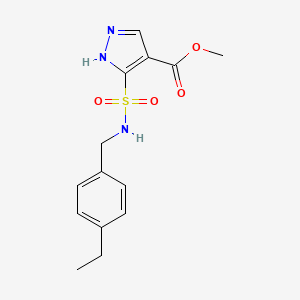 molecular formula C14H17N3O4S B7951123 methyl 5-{[(4-ethylbenzyl)amino]sulfonyl}-1H-pyrazole-4-carboxylate 
