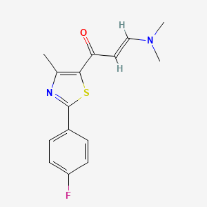 molecular formula C15H15FN2OS B7951189 (2E)-3-(dimethylamino)-1-[2-(4-fluorophenyl)-4-methyl-1,3-thiazol-5-yl]prop-2-en-1-one 