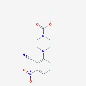 molecular formula C16H20N4O4 B7951212 4-(2-Cyano-3-nitro-phenyl)-piperazine-1-carboxylic acid tert-butyl ester 