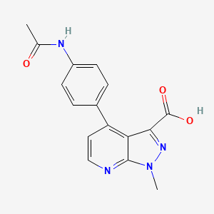 molecular formula C16H14N4O3 B7951218 4-(4-Acetamidophenyl)-1-methyl-1H-pyrazolo[3,4-b]pyridine-3-carboxylic acid CAS No. 1356543-59-3