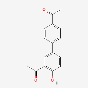 molecular formula C16H14O3 B7951309 1-[4-(3-Acetyl-4-hydroxyphenyl)phenyl]ethanone 