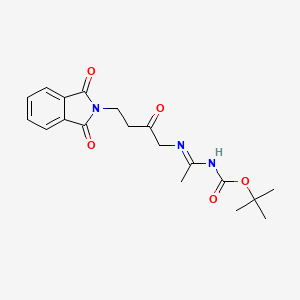 molecular formula C19H23N3O5 B7951319 tert-butyl N-[N-[4-(1,3-dioxoisoindol-2-yl)-2-oxobutyl]-C-methylcarbonimidoyl]carbamate 