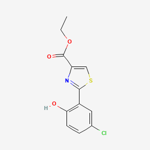 molecular formula C12H10ClNO3S B7951358 Ethyl 2-(5-chloro-2-hydroxyphenyl)-1,3-thiazole-4-carboxylate 