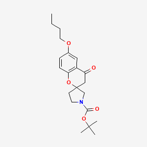 molecular formula C21H29NO5 B7951378 tert-butyl 6-butoxy-4-oxospiro[3H-chromene-2,3'-pyrrolidine]-1'-carboxylate 