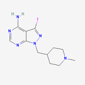 molecular formula C12H17IN6 B7951454 3-Iodo-1-[(1-methyl-4-piperidinyl)methyl]-1H-pyrazolo[3,4-d]pyrimidin-4-amine 