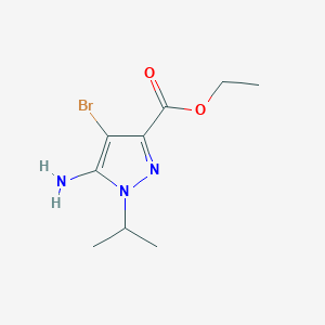 molecular formula C9H14BrN3O2 B7951508 Ethyl 5-amino-4-bromo-1-isopropylpyrazole-3-carboxylate 
