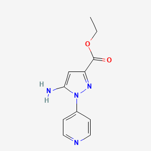 molecular formula C11H12N4O2 B7951516 Ethyl 5-amino-1-(4-pyridyl)pyrazole-3-carboxylate 