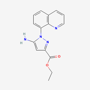 molecular formula C15H14N4O2 B7951538 Ethyl 5-amino-1-(8-quinolyl)pyrazole-3-carboxylate 