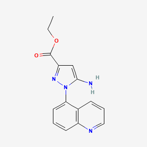 molecular formula C15H14N4O2 B7951546 Ethyl 5-amino-1-(5-quinolyl)pyrazole-3-carboxylate 