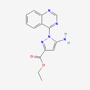 molecular formula C14H13N5O2 B7951552 Ethyl 5-amino-1-quinazolin-4-ylpyrazole-3-carboxylate 