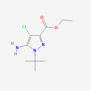 molecular formula C10H16ClN3O2 B7951553 Ethyl 5-amino-1-tert-butyl-4-chloropyrazole-3-carboxylate 