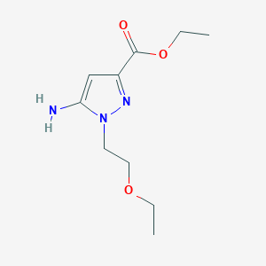 molecular formula C10H17N3O3 B7951561 Ethyl 5-amino-1-(2-ethoxyethyl)pyrazole-3-carboxylate CAS No. 1427021-87-1