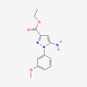 molecular formula C13H15N3O3 B7951587 Ethyl 5-amino-1-(3-methoxyphenyl)pyrazole-3-carboxylate 