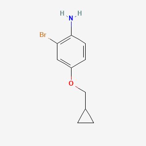 molecular formula C10H12BrNO B7951608 2-Bromo-4-cyclopropylmethoxy-phenylamine 